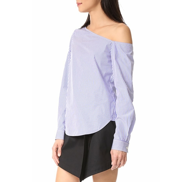 NWOT Theory Dalton Stripe Ulrika Top in Size Small - Picture 2 of 15